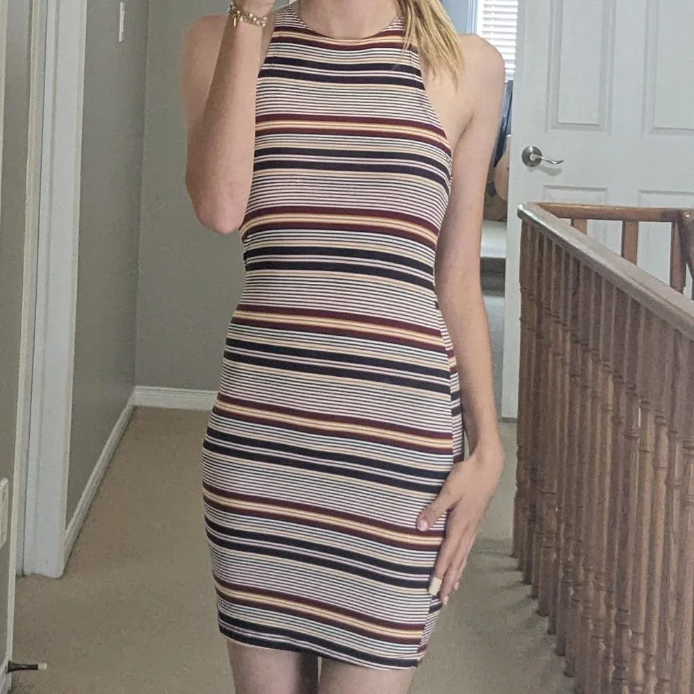 Striped Bodycon mini dress - Picture 1 of 4